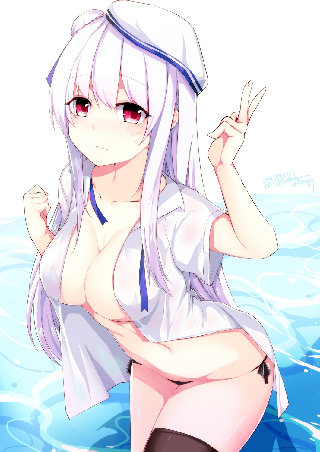 khibiki (brequiem) azur lane cygnet (azur lane) cleavage dress 
